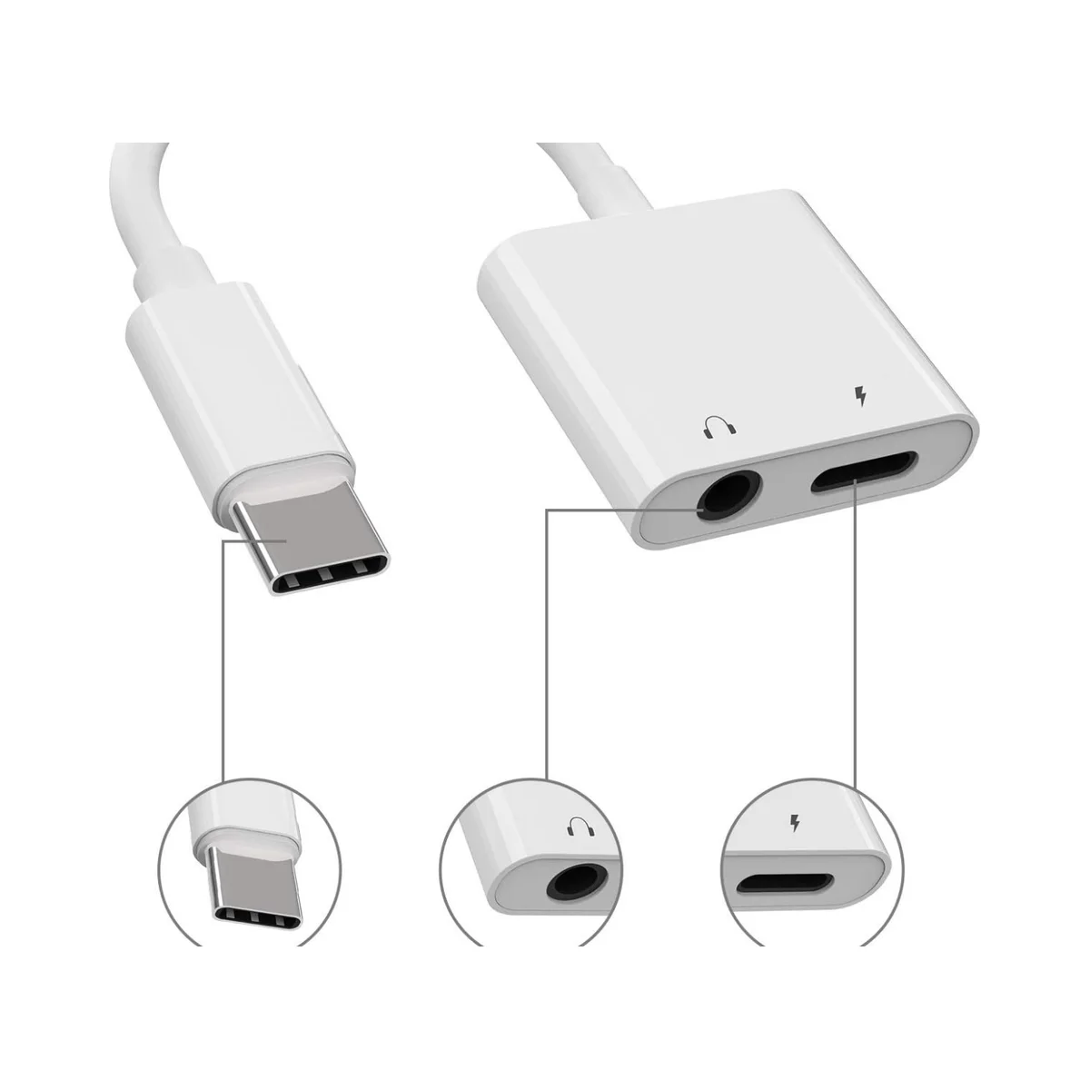 ADAPTADOR TIPO C A 3.5MM KY-186 KIN - Imagen 2