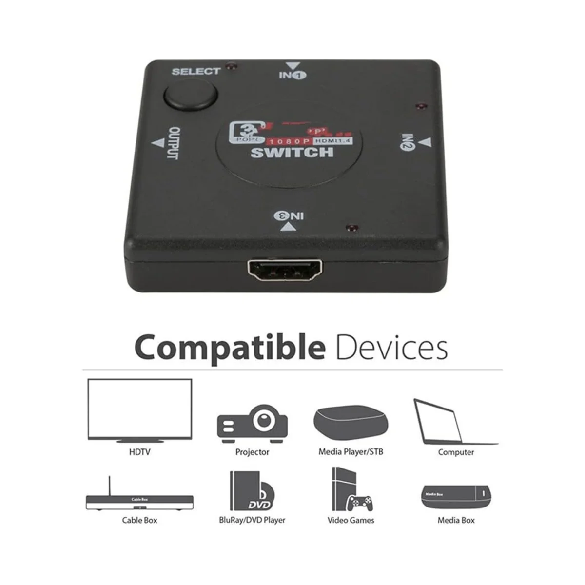 HDMI SWITCH 3 PUERTOS NITRON - Imagen 3