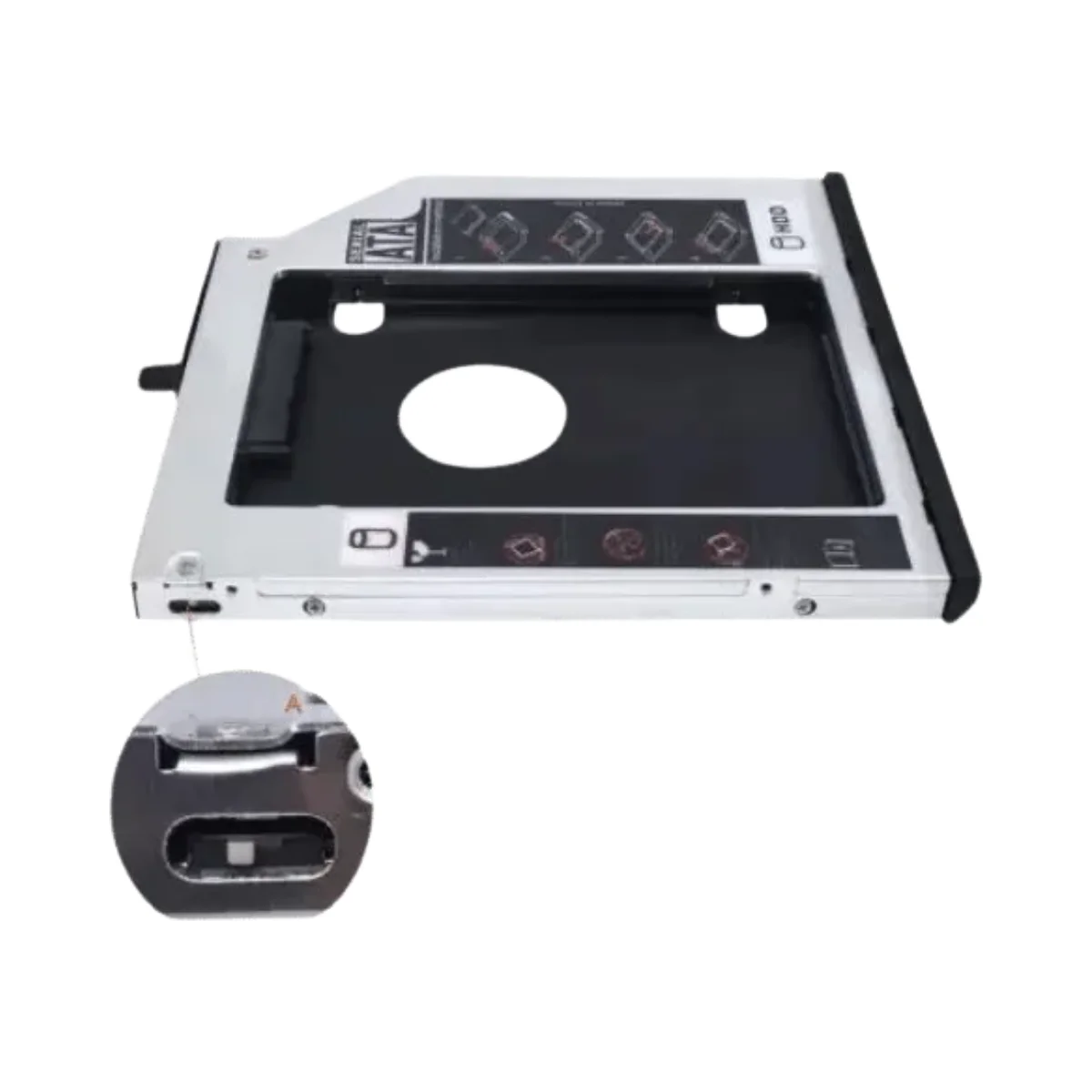 Nitron Caddy 9.5 mm Segundo Disco HDD/SSD 2.5" SATA Bahía Óptica - Imagen 2