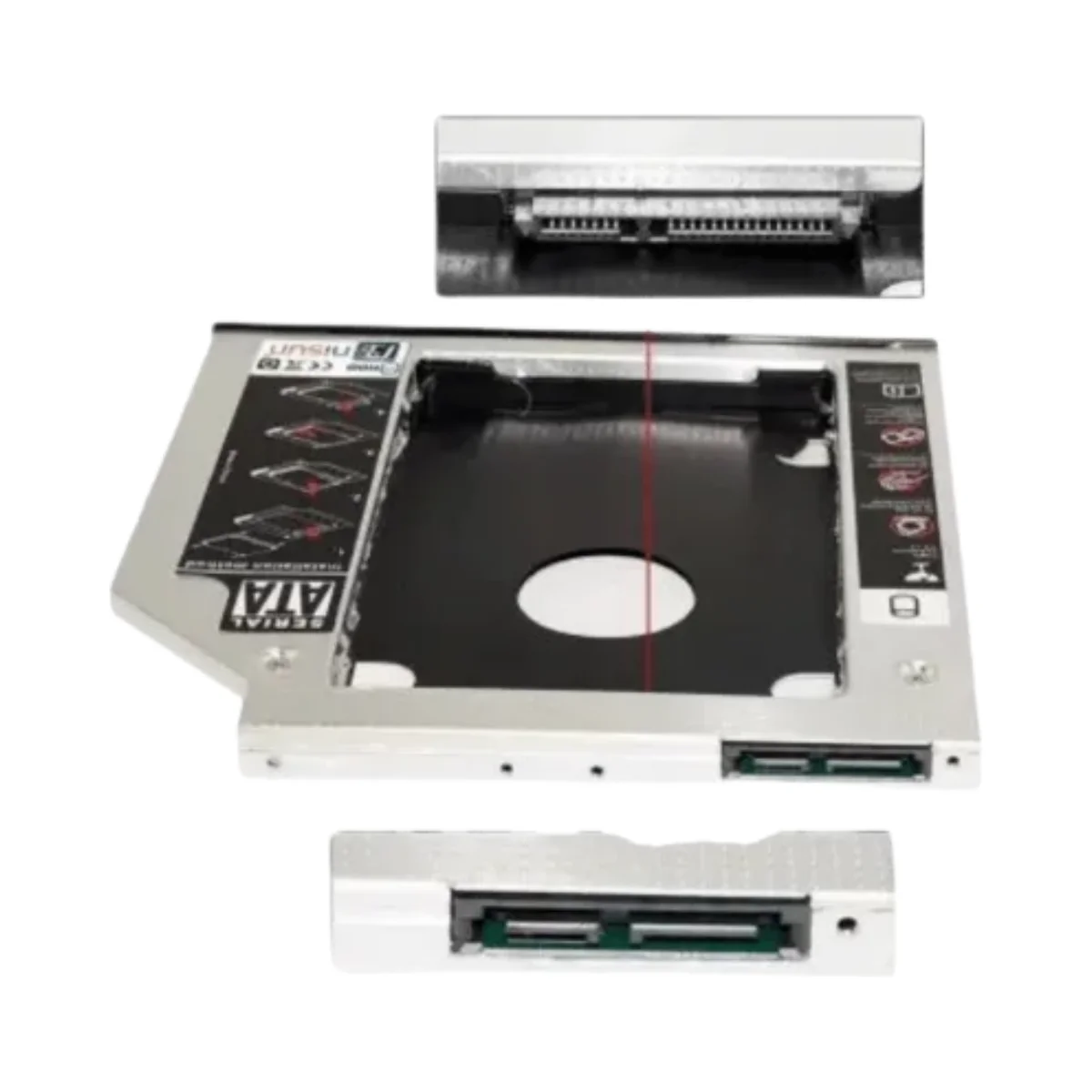 Nitron Caddy 9.5 mm Segundo Disco HDD/SSD 2.5" SATA Bahía Óptica - Imagen 3