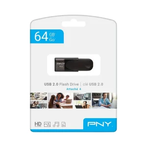 Memoria USB 64GB PNY 2.0 FD64GATT4 - Almacenamiento Portable para PC y Laptops