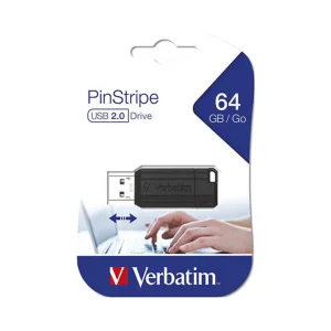 Verbatim PinStripe 64GB Memoria USB Flash Drive Almacenamiento Portátil