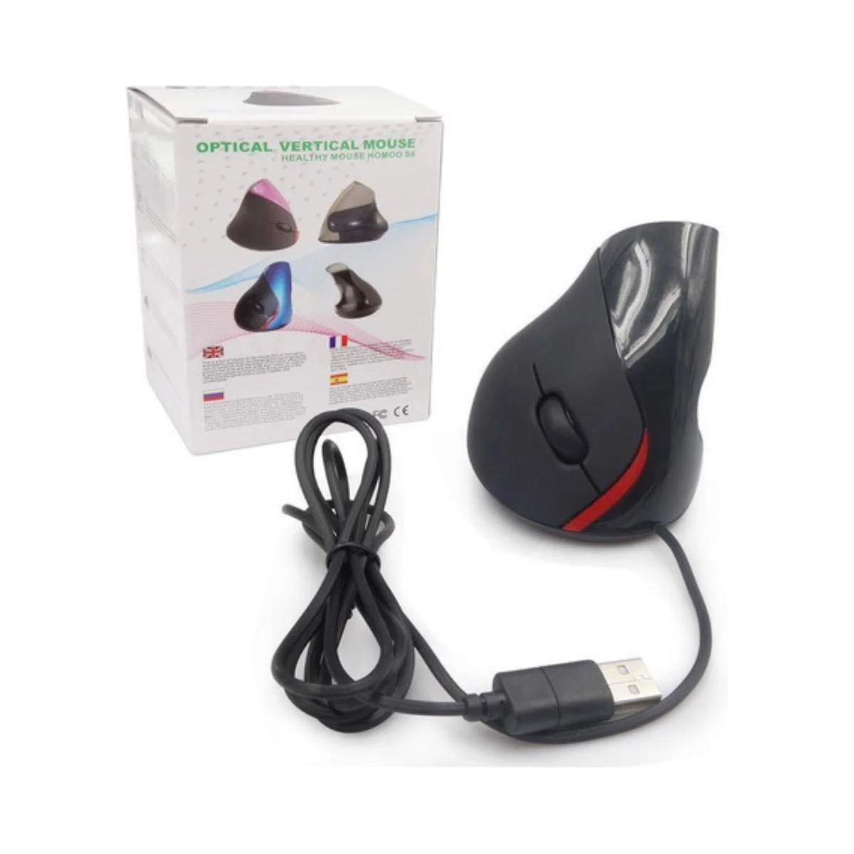 Mouse Ergonómico con Cable Nitron USB - Negro