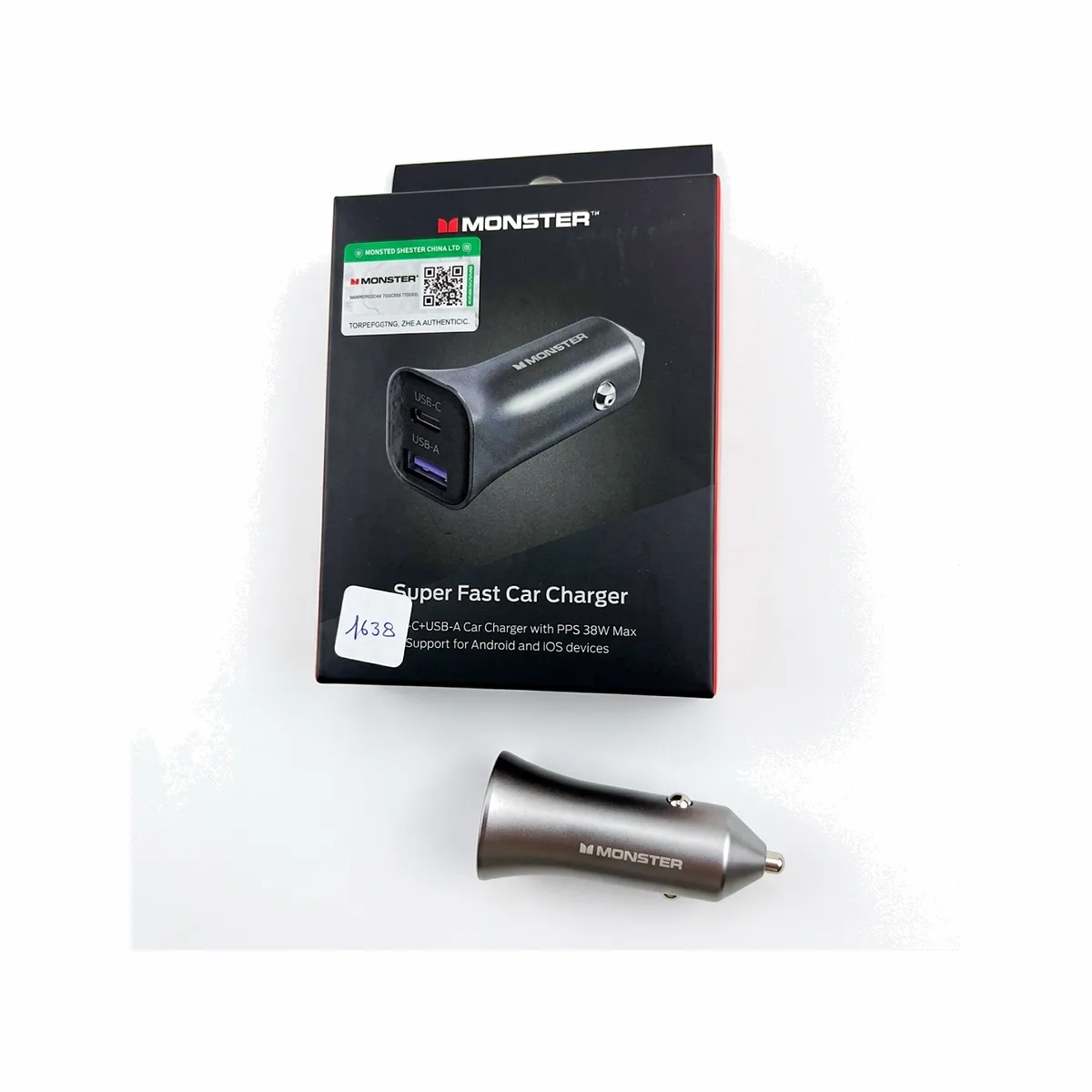Cargador Auto Monster RA381/1A1C para Celulares - Carga Eficiente en Movimiento